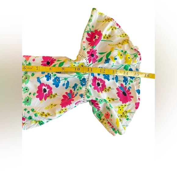 Crown & Ivy Floral Boho Peasant Blouse Top Small Petite Flower Garden Party - Picture 9 of 10